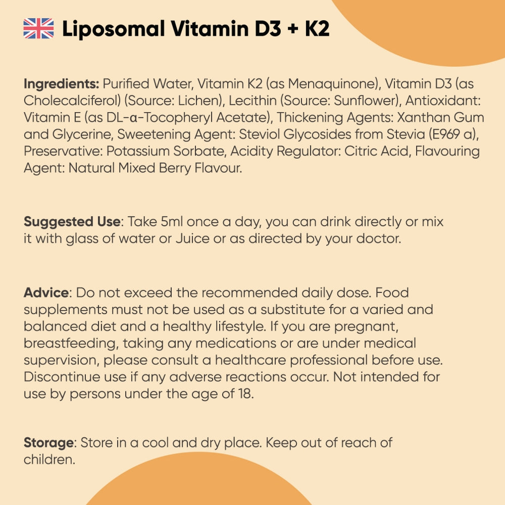LIPOSOMAL Vitamins D3 + K2 drops
